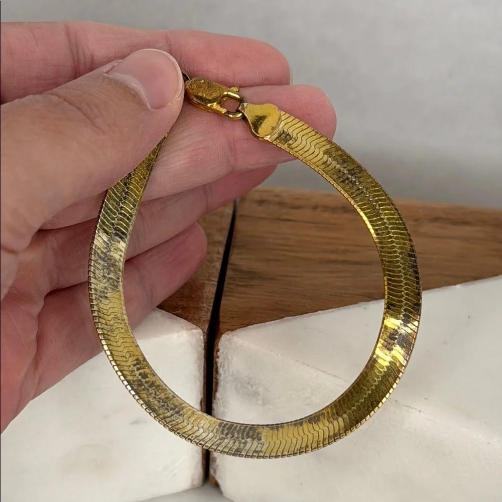 Vintage Italian Estate Gold Tone, Copper Tone and 925 Silver Bracelet lot C51